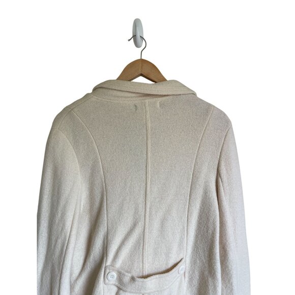 Petite Sophisticate Vintage 100% Wool Cream Ivory Button Front Collared Cardigan - Picture 7 of 11